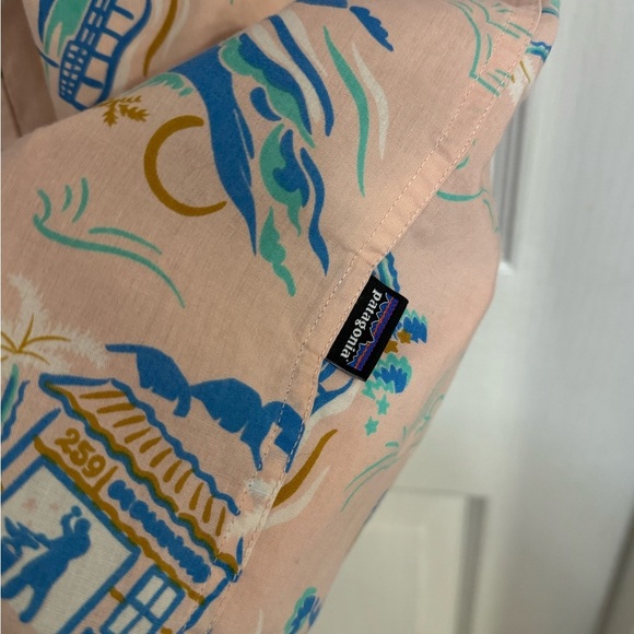 Patagonia Go To Shirt C Street Feather Pink SizeXL Organic Cotton Aloha ButtonUp - Picture 5 of 12